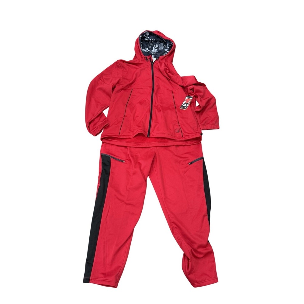 And1 2 Piece Red & Red Zip Up Jacket & Athletic Pants 3XL Deflection Jumpshot